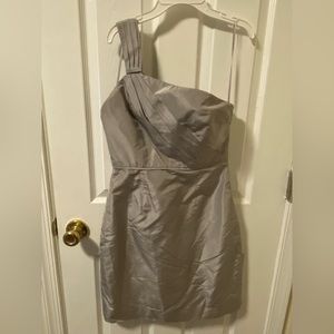 J Crew Lucienne Silk Bridesmaid Dress, Silver/Gray Size 4 Petite, worn twice